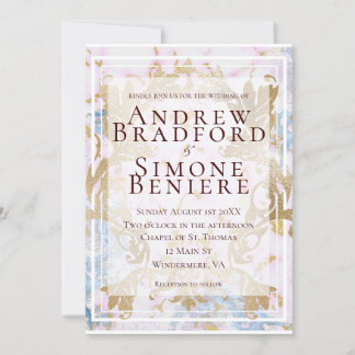 Invitación Boda de Personalizable de Rococo