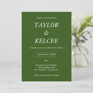 Invitación Boda de PERSONALIZABLE verde forestal