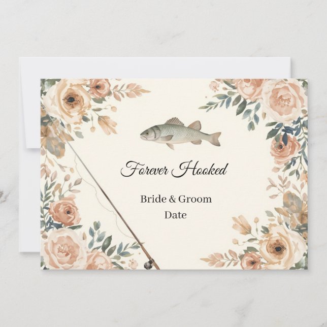 Invitación Boda de pesca guardar la fecha (Anverso)