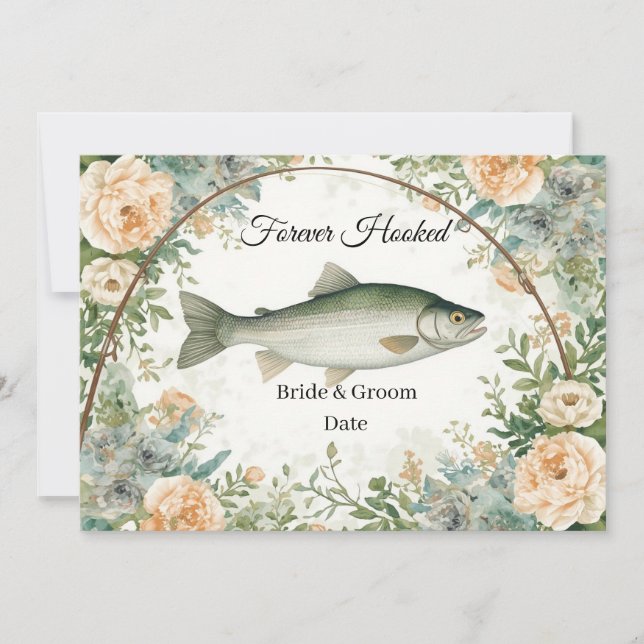 Invitación Boda de pesca guardar la fecha (Anverso)