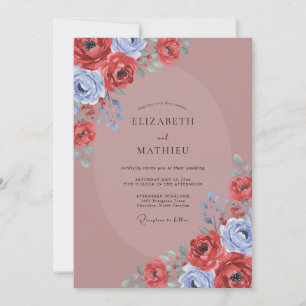 Invitación Boda de Pétalo Carmesí Malva