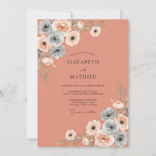 Invitación Boda de Pétalo de Acero de Terracota