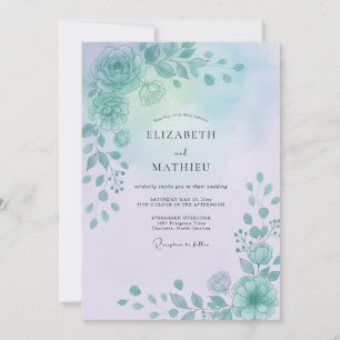 Invitación Boda de Pétalo de Aquamarina