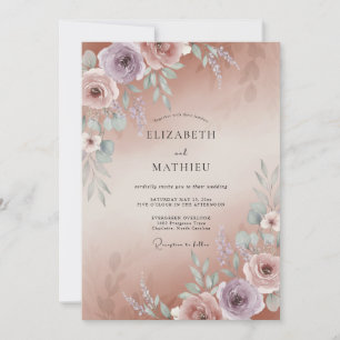 Invitación Boda de Pétalo de Cobre Malva