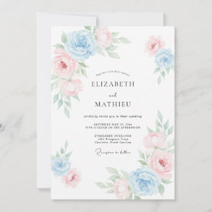 Invitación Boda de Pétalo de Flor de Maíz Rosa en Polvo