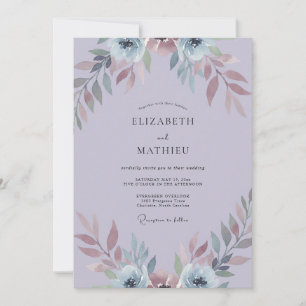 Invitación Boda de Pétalo de Lila Polvoriento