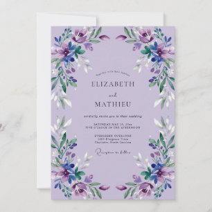 Invitación Boda de Pétalo de Violeta Lila
