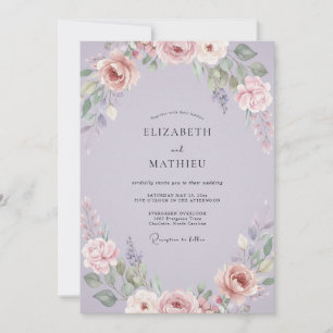 Invitación Boda de Pétalo Pintado de Lila