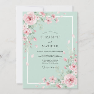 Invitación Boda de Pétalo Pintado de Menta