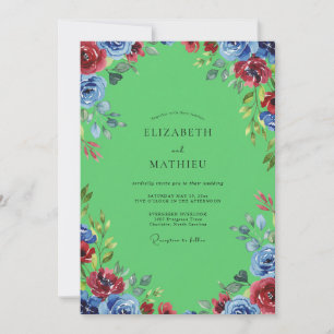 Invitación Boda de Pétalo Pintado de Rojo Lima