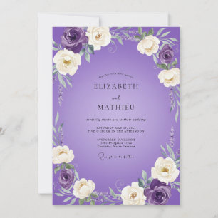 Invitación Boda de Pétalo Pintado de Violeta