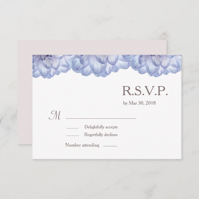 Invitación Boda de pétalos blancos de lila floral de la boda  (Anverso / Reverso)