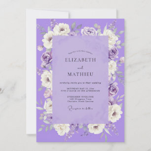Invitación Boda de Pétalos Pintados de Lavanda