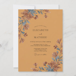 Invitación Boda de Pétalos Pintados de Ocre