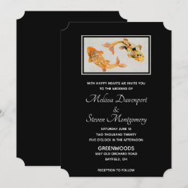 Invitación Boda de pez koi dorado con estilo