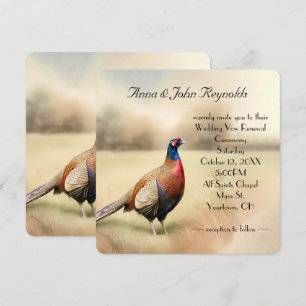 Invitación Boda de Pheasant de Otoño Vow Renovación