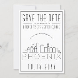 Invitación Boda de Phoenix Silueta Estilizada del Cielo Aviso