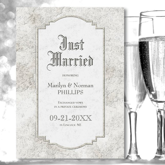 Invitación Boda de Piedra Gris Lechada Vintage (Subido por el creador)