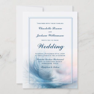 Invitación Boda de piel azul