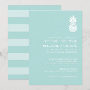 Invitación Boda de piña de rayas de pizarra modernas
