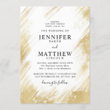 Boda de pincel de Relieve metalizado dorado falso