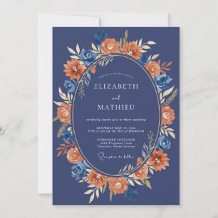 Invitación Boda de pinceladas florales de la marina