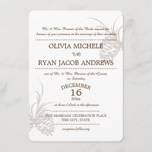 Invitación Boda de Pine Cone Silhouette