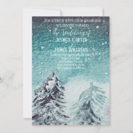 Invitación Boda de Pinos Árboles de Bosque de Invierno