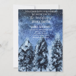 Invitación Boda de Pinos Árboles de Bosque de Invierno