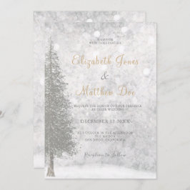 Invitación Boda de Pinos de Invierno de Montaña Forestal