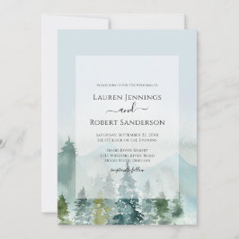 Invitación Boda de Pinos Rústicos de los Bosques de Montaña