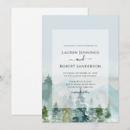 Invitación Boda de Pinos Rústicos de los Bosques de Montaña
