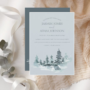 Invitación Boda de Pinos Verdes de color de madera de color a