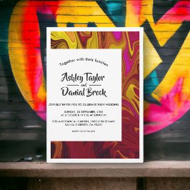 Invitación Boda de pintura de aceite abstracto contemporáneo