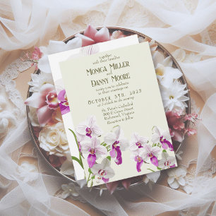 Invitación Boda de pintura de orquídeas de lujo