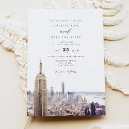 Invitación Boda de pintura en línea aérea de Nueva York