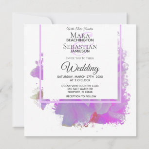 Invitación *~* Boda de pintura floral AR3 con peonía mariposa