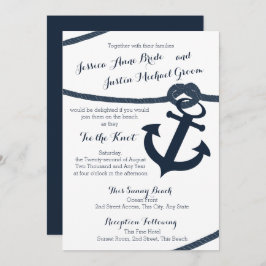 Invitación Boda de pista náutica y marina negra
