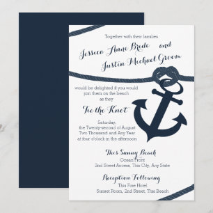 Invitación Boda de pista náutica y marina negra