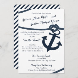 Invitación Boda de pista náutica y marina negra