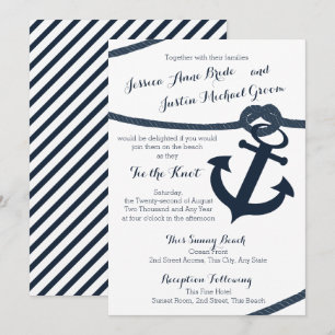 Invitación Boda de pista náutica y marina negra