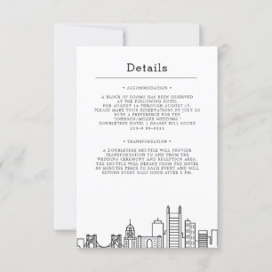 Invitación Boda de Pittsburgh Detalles del invitado