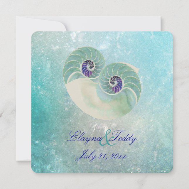 Invitación Boda de PixDezines nautilus/playa (Anverso)