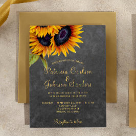 Invitación Boda de pizarra de estilo rústico elegante con gir