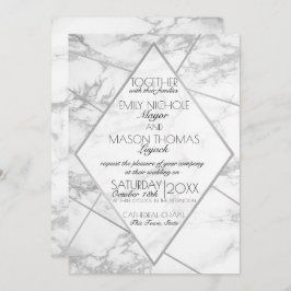Invitación Boda de pizarra geométrica de estilo Art Deco de m