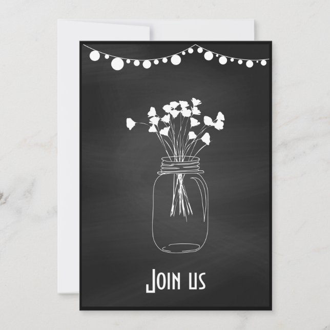 Invitación Boda de pizarra moderna personalizable (Anverso)