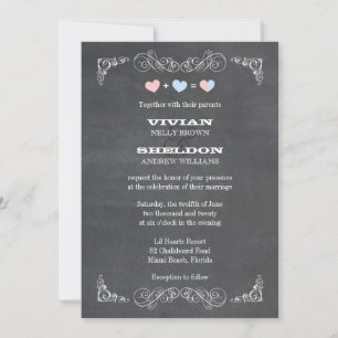Invitación Boda de pizarra simple y elegante