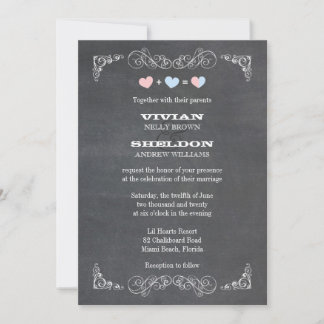 Invitación Boda de pizarra simple y elegante