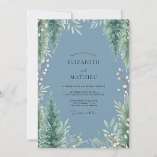 Invitación Boda de pizarra verde perenne