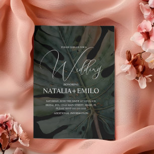 Invitación Boda de planta en capas de Monstera